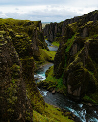 Green canyon in Iceland 