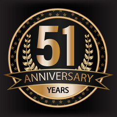 Gradient vector 51 year anniversary and anniversary