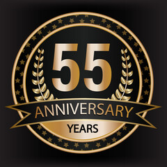 Fototapeta premium Gradient vector 55 year anniversary and anniversary