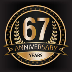 Gradient vector 67 year anniversary and anniversary