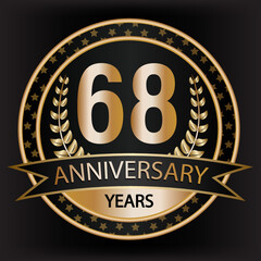 Gradient vector 68 year anniversary and anniversary