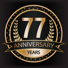 Gradient vector 77 year anniversary and anniversary