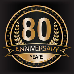 Gradient vector 80 year anniversary and anniversary