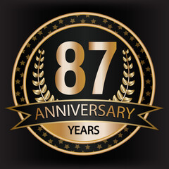 Gradient vector 87 year anniversary and anniversary