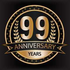 Gradient vector 99 year anniversary and anniversary