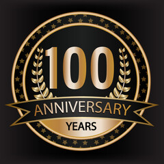 Fototapeta premium Gradient vector 100 year anniversary and anniversary