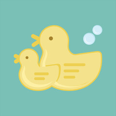 Rubber Duck Toy Bathroom Color Icon