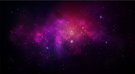 Cosmic illustration. Stippling space background with stars