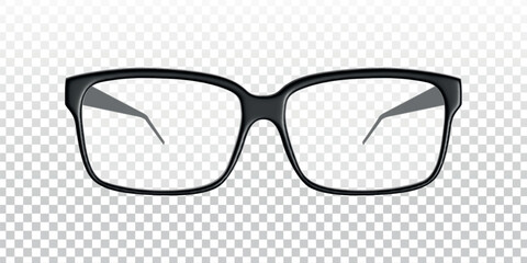 Vector realistic isolated glasses on the transparent background.