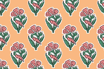 AJRAKH, SANGANER, BAGRU, FLORAL BLOCK PRINT, INDIAN PRINTS BOHO PRINTS IN EDITABLE FILE