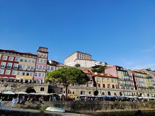 Colorful houses in Porto, travel in Portugal