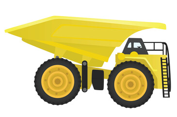 Yellow dump truck. vector illustration