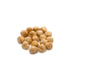 hazelnut isolated on a white background. Full depth of field. close up