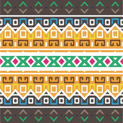 Vector geometric ornament in ethnic style. Seamless pattern with  abstract shapes, repeat tiles. Repeating pattern for decor, fabric,textile and fabric.