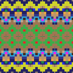 Vector geometric ornament in ethnic style. Seamless pattern with  abstract shapes, repeat tiles. Repeating pattern for decor, fabric,textile and fabric.