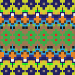 Vector geometric ornament in ethnic style. Seamless pattern with  abstract shapes, repeat tiles. Repeating pattern for decor, fabric,textile and fabric.