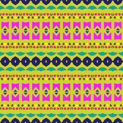 Vector geometric ornament in ethnic style. Seamless pattern with  abstract shapes, repeat tiles. Repeating pattern for decor, fabric,textile and fabric.
