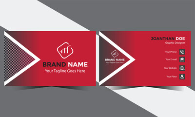 Double sided business card template modern and clean style. Double-sided creative business card template. Vector illustration.