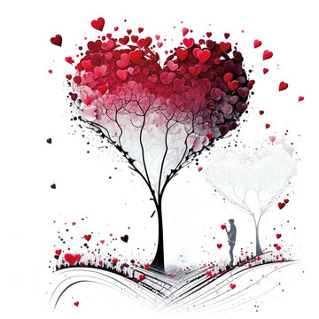 Valentinstag-Karte - Liebe, Valentin, Herz - Generative AI