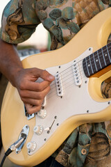 person playing guitar