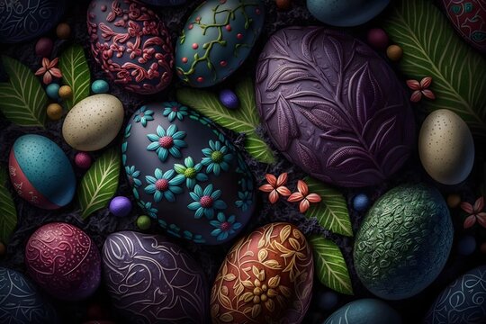 beautiful colorful textured easter egg design 