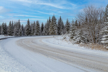 snowy winter in the mountains