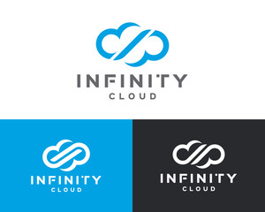 Infinity cloud logo design. Cloud logo design template