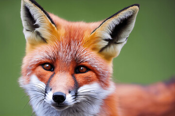 Obraz premium red fox portrait, Generative AI