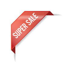 Super Sale Advertisement Corner Banner Vector Template