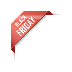 Black Friday Advertisement Corner Banner Vector Template