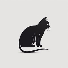 Un simple logo de chat noir.