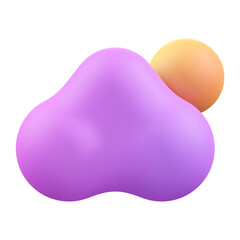 Cloudy midnight 3d render icon illustration