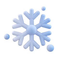 Snowflake 3d render icon illustration
