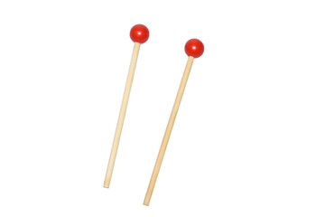 2 sticks for a toy xylophone on a white background