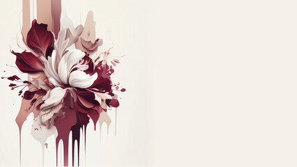 Obraz premium Beautiful Watercolor Flowers desktop background/wallpaper, invitations or greeting cards, isolated on white copy space for text or additional images, post-processed generative ai