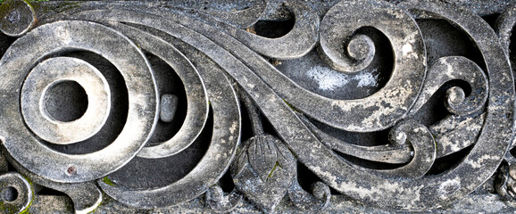 Concrete architectural scroll design texture