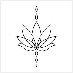 Lotus flower doodle icon. Sketch vector stock illustration. EPS 10 - obrazy, fototapety, plakaty