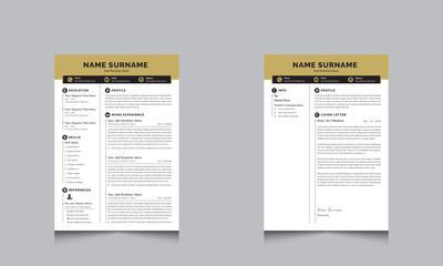 Hellow Header with Resume CV Template Layout