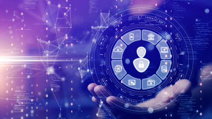 digital cyber security data protection technology concept. Access to online network website...