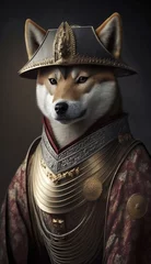 Fotobehang Shiba Dog as a Japanese Prinses detailed © Int-Art-Designs