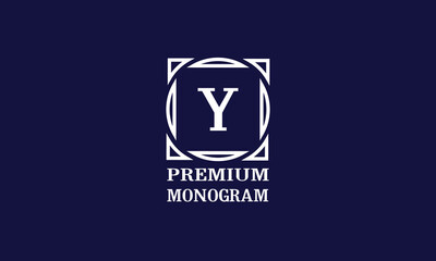 Simple classic initial Y logo. Vintage geometric monogram, label, badge, emblem for club, bar, cafe, restaurant, hotel, boutique