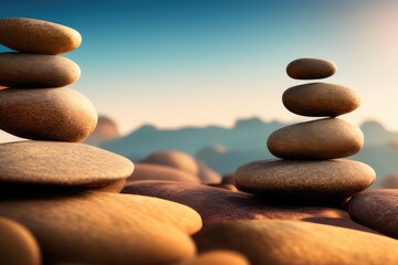 High-Resolution Image of Balanced Stones Showcasing Equilibrium, Perfect for Adding a Serene and Harmonious Element to any Design Project