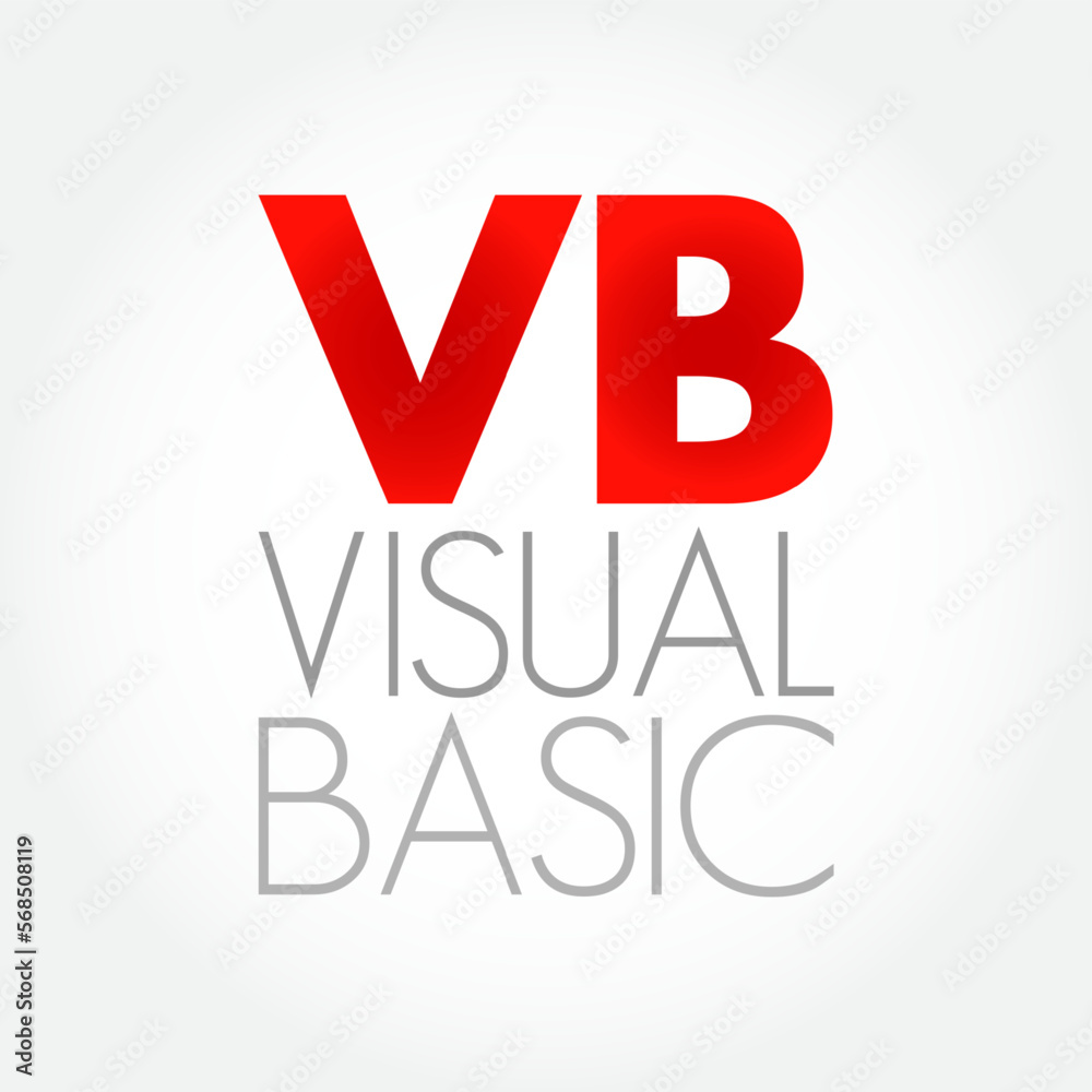Poster vb - visual basic is a name for a family of programming languages, acronym text concept background