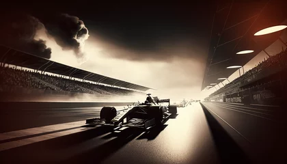 Fototapete Rund Formula 1 Start Finish, Generative AI, Illustration © emir
