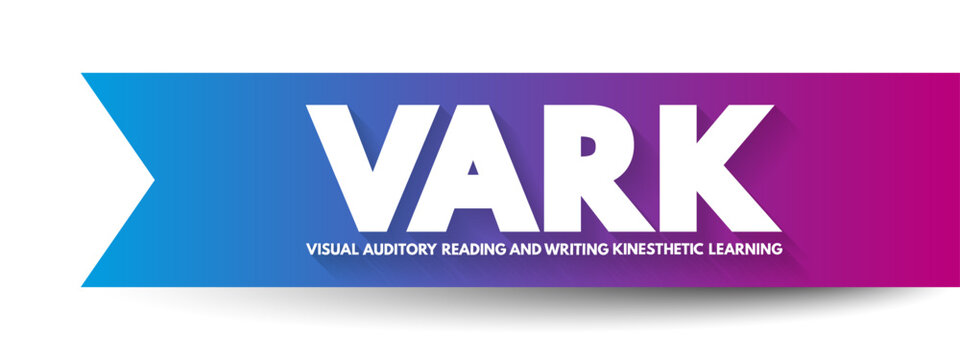 VARK Learning Styles model - was designed to help students and others learn more about their individual learning preferences, acronym concept for presentations and reports