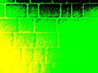 Fototapeta premium Green and yellow vector grunge background of paving slabs covered with snow. UHD 4K wallpaper. For screen, desktop, site design, overlay, stencil, banner, stylization, design and polygraph. Texture