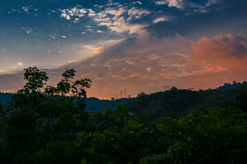 sunset in the mountains