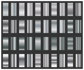 Silver gradient. A set of metal gradient samples for creative design and creative ideas