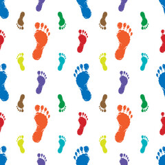 Fototapeta na wymiar Seamless pattern with color footprint.