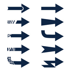 Directional arrow sign or icons set design
